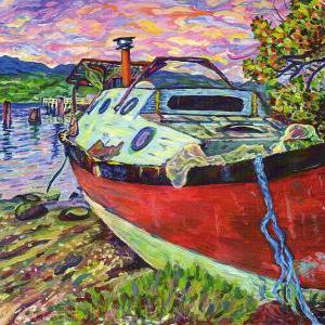 Giclee Canvas Print 8 X10 Claudes Boat - Denman..