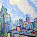 Original Large Acrylic Painting - The West End -..