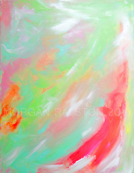 Original Acrylic Painting On Stretched Canvas - Wind On Shores - 11x14" Expressive Abstract Color Art