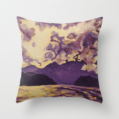 Throw Pillow Cover 16" X 16" Indoor - Purple Mountain